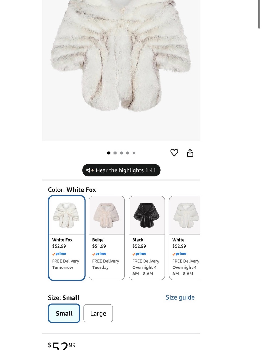 Faux Fur White Shrug Vest by BABEYOND - Picture 11 of 12